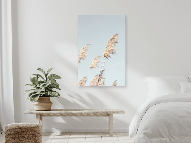 Canvas Feathered Ephemera (1-part) vertical - meadow landscape in boho style 129455 additionalImage 3