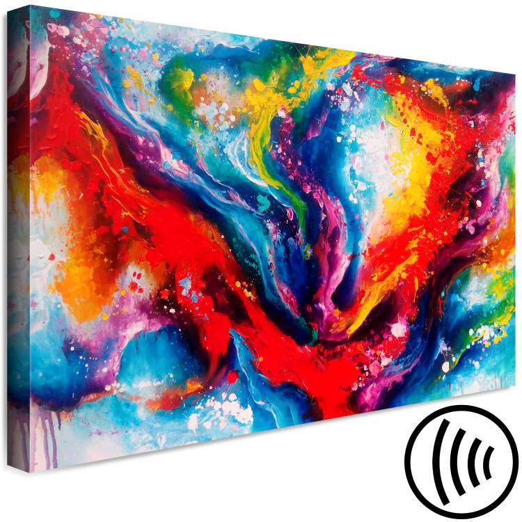 Canvas Art Print Spacetime (1-piece) Wide - abstract colorful strokes 129955 additionalImage 6