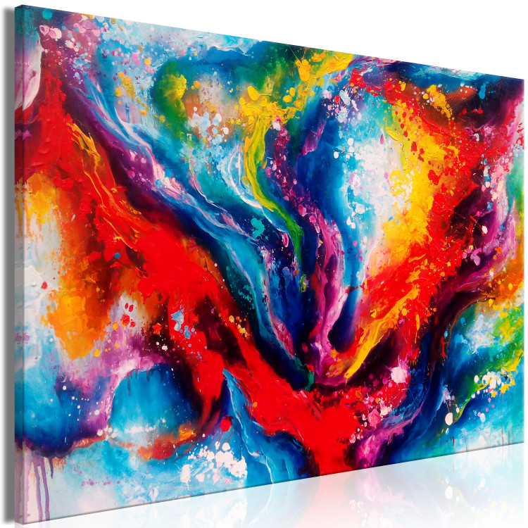 Canvas Art Print Spacetime (1-piece) Wide - abstract colorful strokes 129955 additionalImage 2