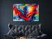 Canvas Art Print Spacetime (1-piece) Wide - abstract colorful strokes 129955 additionalThumb 3