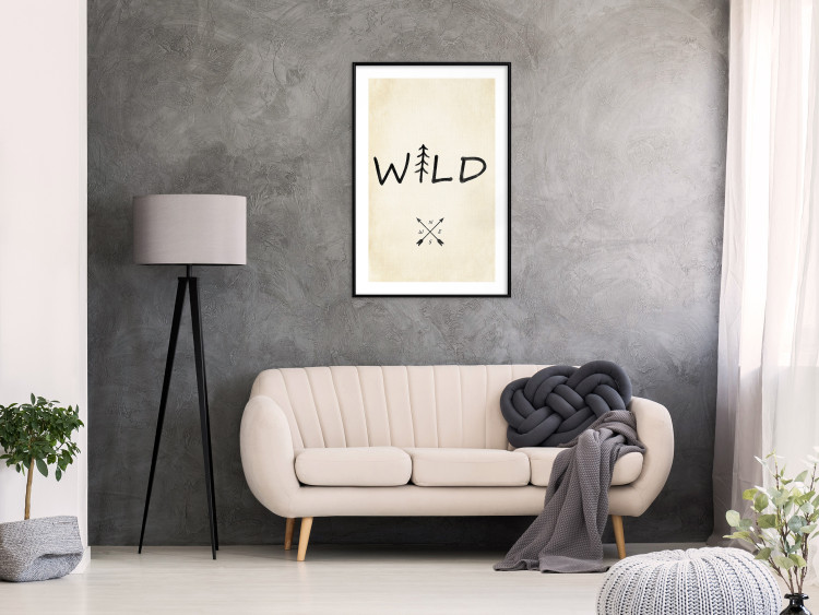 Wall Poster Wild Nature - English text with a tree element on a beige background 130455 additionalImage 22