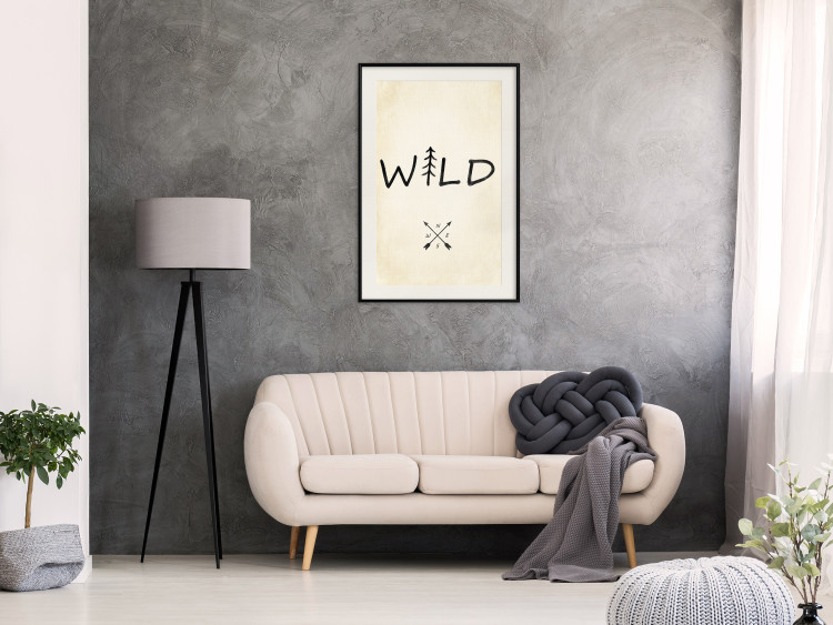 Wall Poster Wild Nature - English text with a tree element on a beige background 130455 additionalImage 23