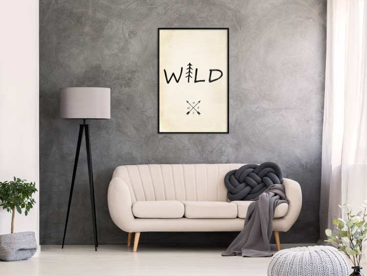 Wall Poster Wild Nature - English text with a tree element on a beige background 130455 additionalImage 4