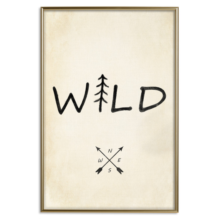 Wall Poster Wild Nature - English text with a tree element on a beige background 130455 additionalImage 18