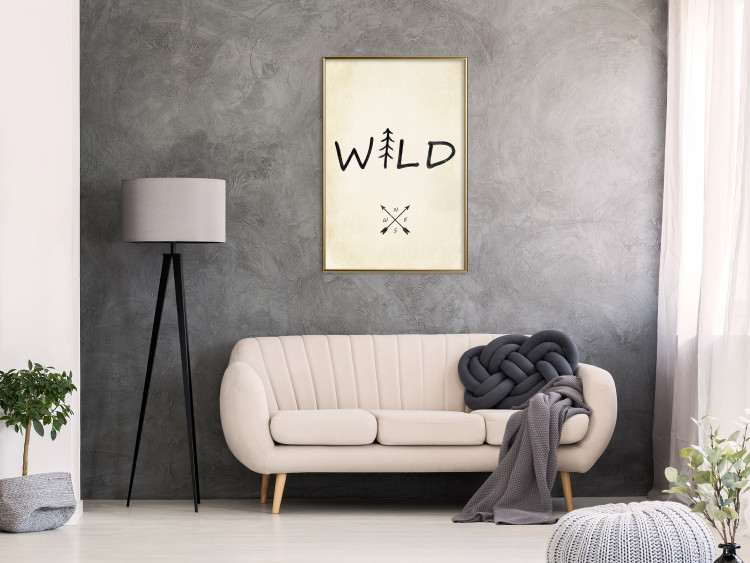 Wall Poster Wild Nature - English text with a tree element on a beige background 130455 additionalImage 5