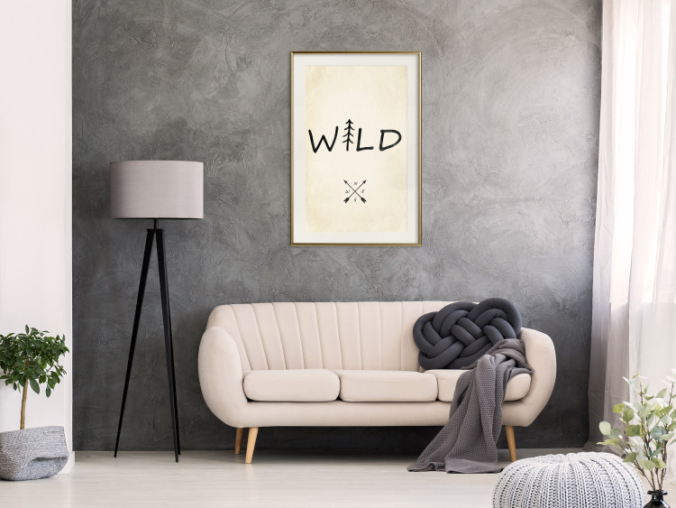 Wall Poster Wild Nature - English text with a tree element on a beige background 130455 additionalImage 21