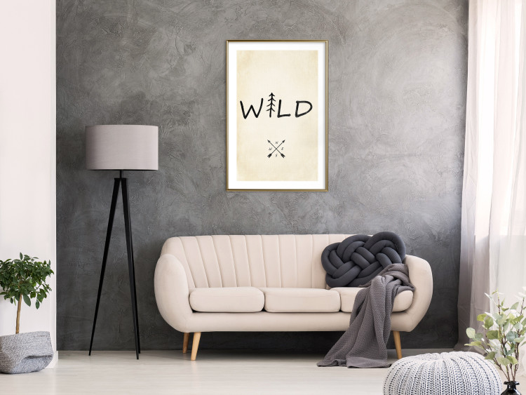 Wall Poster Wild Nature - English text with a tree element on a beige background 130455 additionalImage 15