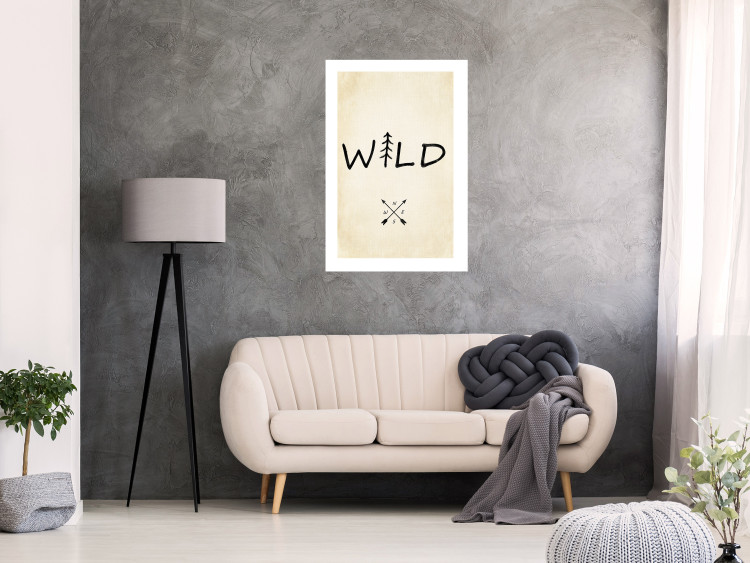 Wall Poster Wild Nature - English text with a tree element on a beige background 130455 additionalImage 3