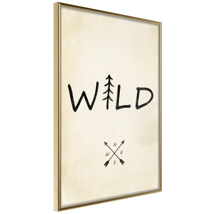 Wall Poster Wild Nature - English text with a tree element on a beige background 130455 additionalImage 12
