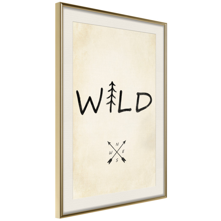 Wall Poster Wild Nature - English text with a tree element on a beige background 130455 additionalImage 3