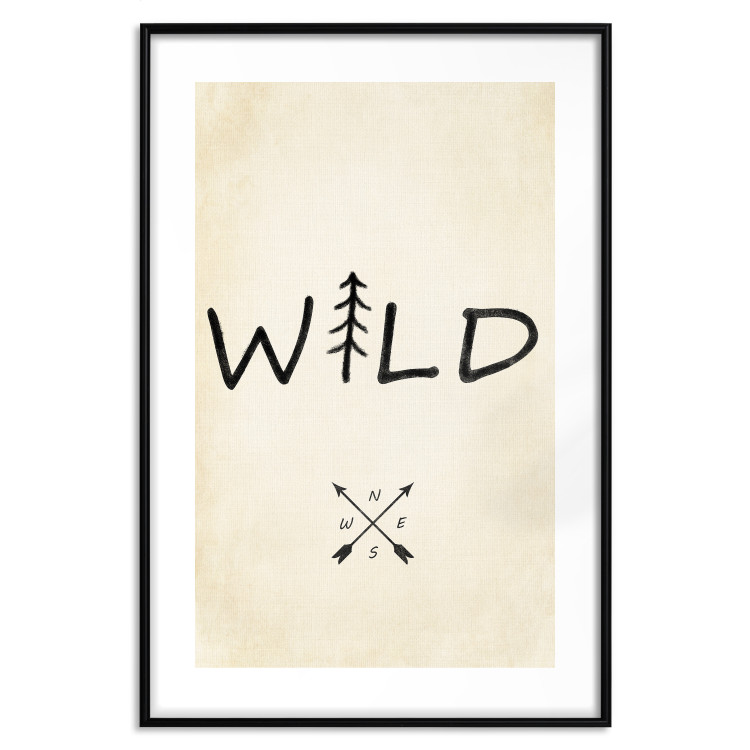 Wall Poster Wild Nature - English text with a tree element on a beige background 130455 additionalImage 27