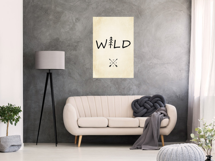Wall Poster Wild Nature - English text with a tree element on a beige background 130455 additionalImage 2