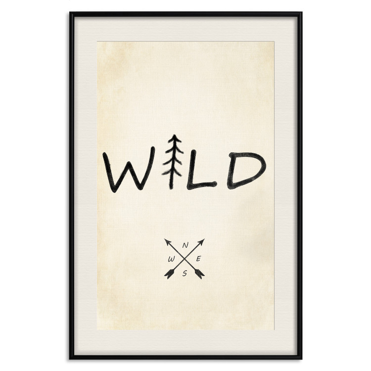 Wall Poster Wild Nature - English text with a tree element on a beige background 130455 additionalImage 24