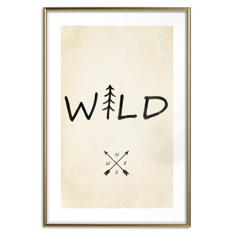 Wall Poster Wild Nature - English text with a tree element on a beige background 130455 additionalImage 19