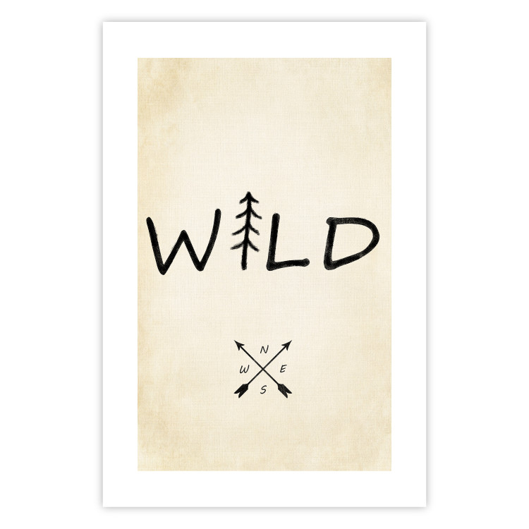 Wall Poster Wild Nature - English text with a tree element on a beige background 130455 additionalImage 14