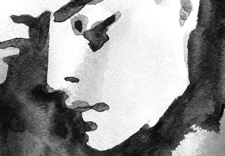 Canvas Love embraces - watercolour, black and white graphic with two people 132155 additionalImage 5