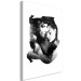 Canvas Love embraces - watercolour, black and white graphic with two people 132155 additionalThumb 2