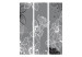 Room Divider Winter Flora (3-piece) - pattern of black and white irises on a gray background 132555 additionalThumb 3