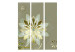 Room Divider Screen Nature's Genesis (3-piece) - 3D illusion in golden-toned flowers 132655 additionalThumb 3