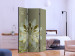 Room Divider Screen Nature's Genesis (3-piece) - 3D illusion in golden-toned flowers 132655 additionalThumb 2
