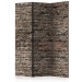 Room Divider Old Brick (3-piece) - composition in dark red brick background 132855