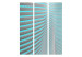 Folding Screen Neon Blue (3-piece) - simple abstraction with a touch of turquoise 133055 additionalThumb 3