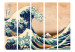 Room Divider Screen Hokusai: The Great Wave off Kanagawa (Reproduction) II (5-piece) - water 133255 additionalThumb 3