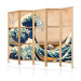 Room Divider Screen Hokusai: The Great Wave off Kanagawa (Reproduction) II (5-piece) - water 133255 additionalThumb 5