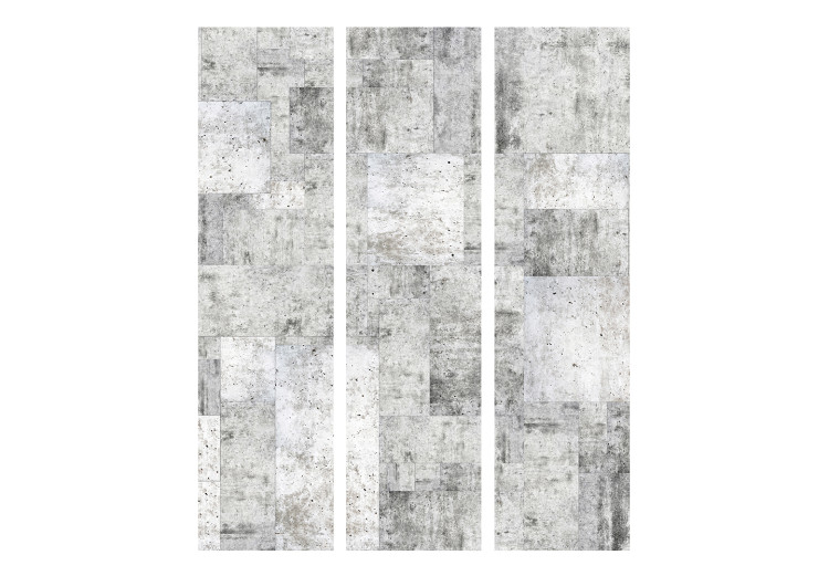 Folding Screen Concrete: Gray City (3-piece) - simple composition in gray background 133455 additionalImage 3