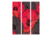 Room Divider Pleated Poppies - red and black poppy flowers in a comic style 133955 additionalThumb 3