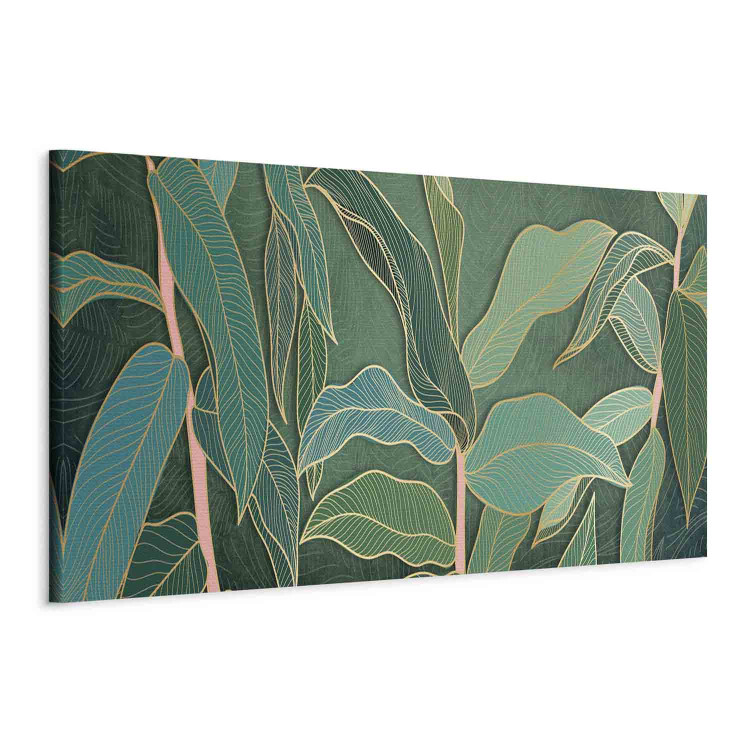 Canvas Print Exotic Views (1-piece) Narrow - landscape of leaves in art deco style 134255 additionalImage 2