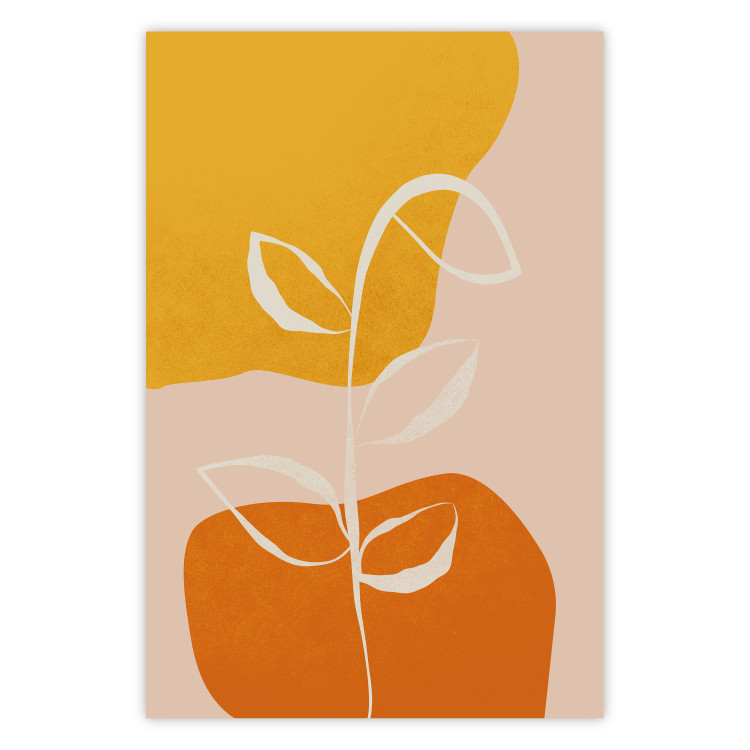 Wall Poster Young Plant - abstract plant on a colorful and pastel background 135655