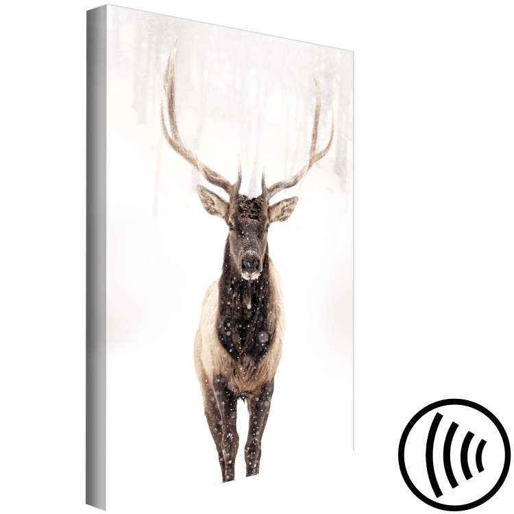 Canvas Print Deer in the Snow (1-piece) Vertical - animal and frosty winter backdrop 137955 additionalImage 6