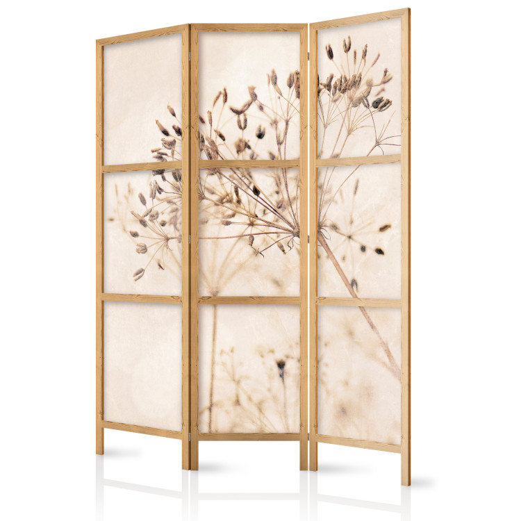 Room Divider Screen Serenity and Contemplation (3-piece) - Delicate plants on a beige background 138355 additionalImage 5