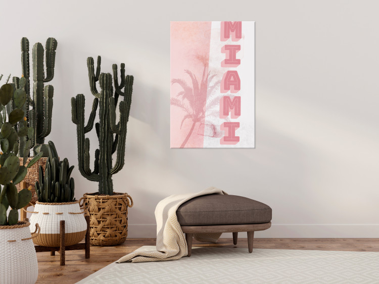 Canvas City Neons (1-piece) - pink Miami sign against a tall palm tree 144355 additionalImage 3