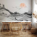 Photo Wallpaper Watercolor Gray Mountains - Abstract Landscape of Nature in Japanese Style 145355 additionalThumb 4