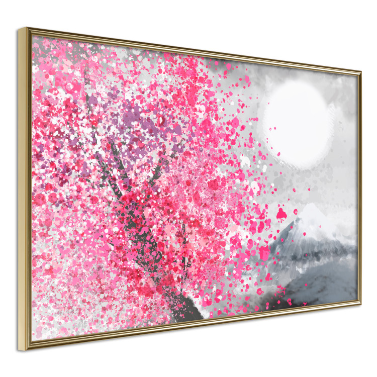 Poster Japanese Views - Landscape With Mount Fuji and a Pink Tree  145755 additionalImage 3