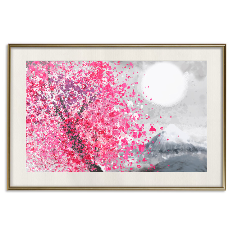 Poster Japanese Views - Landscape With Mount Fuji and a Pink Tree  145755 additionalImage 22