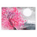 Poster Japanese Views - Landscape With Mount Fuji and a Pink Tree  145755
