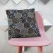 Decorative Microfiber Pillow Floral geometry - hexagons and branches in dark colours cushions 146955 additionalThumb 4