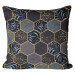 Decorative Microfiber Pillow Floral geometry - hexagons and branches in dark colours cushions 146955