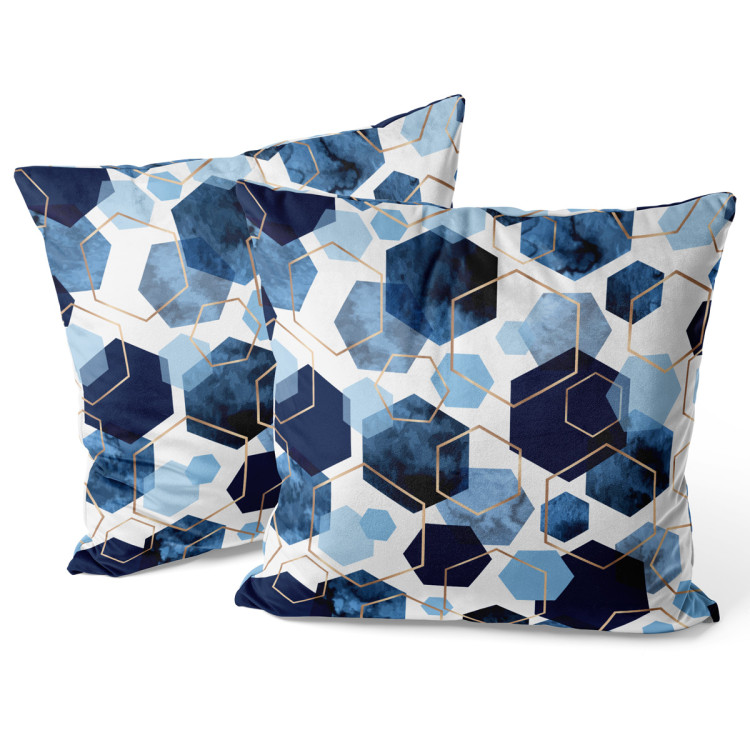 Decorative Velor Pillow Elegant hexagons - geometric motifs shown on a white background 147155 additionalImage 2