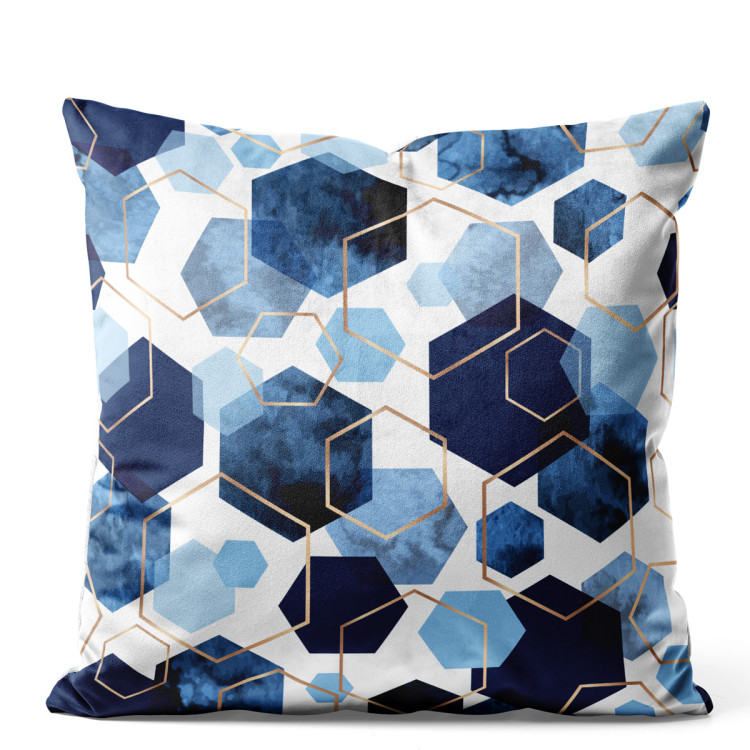Decorative Velor Pillow Elegant hexagons - geometric motifs shown on a white background 147155