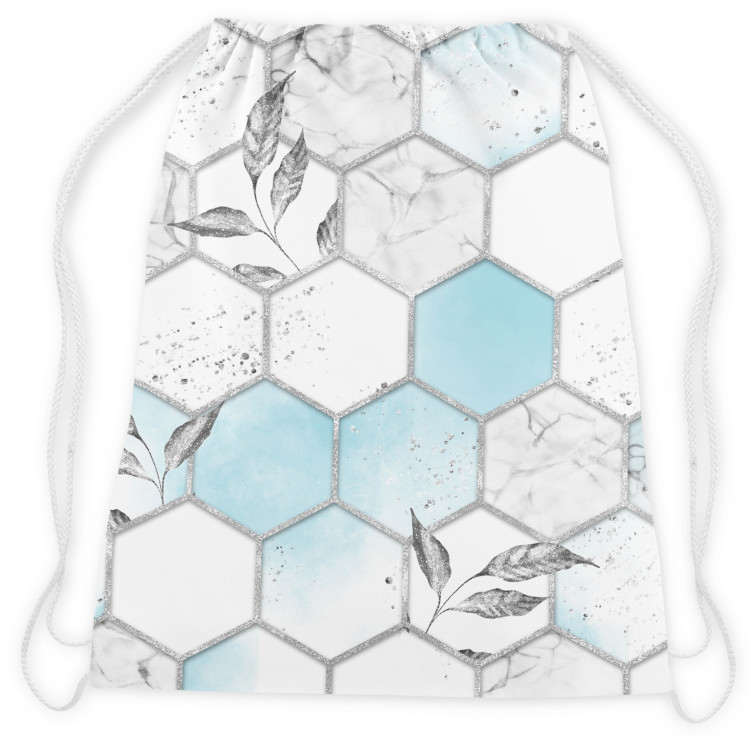 Backpack Subtle hexagons - composition in shades of white and blue 147555 additionalImage 2