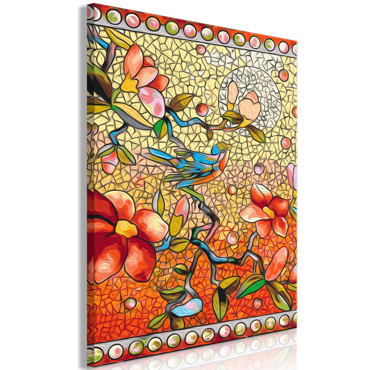 Paint by Number Kit Orange Nature - Colorful Stained Glass Window With Birds and Magnolia Bush 148455 additionalImage 4