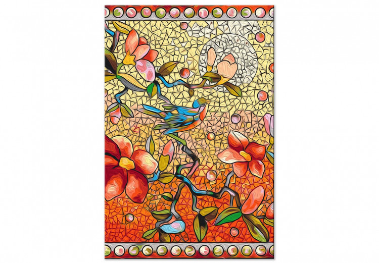 Paint by Number Kit Orange Nature - Colorful Stained Glass Window With Birds and Magnolia Bush 148455 additionalImage 5