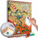Paint by Number Kit Orange Nature - Colorful Stained Glass Window With Birds and Magnolia Bush 148455