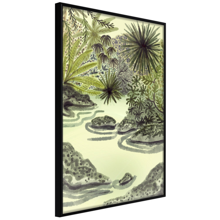 Wall Poster Tropical Lake - Watercolor Landscape in Shades of Green 150055 additionalImage 5