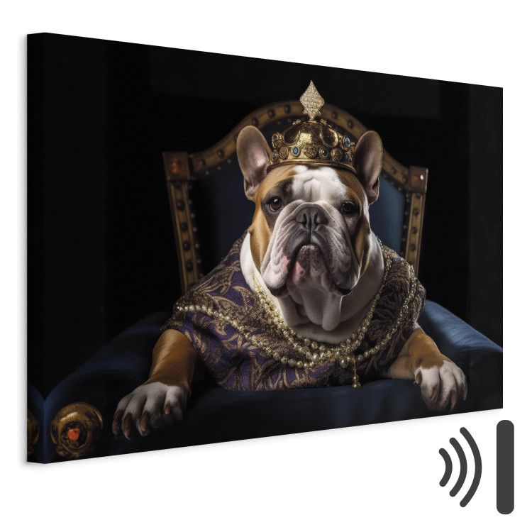 Canvas Print AI Dog English Bulldog - Animal Fantasy Portrait Wearing a Crown - Horizontal 150155 additionalImage 8