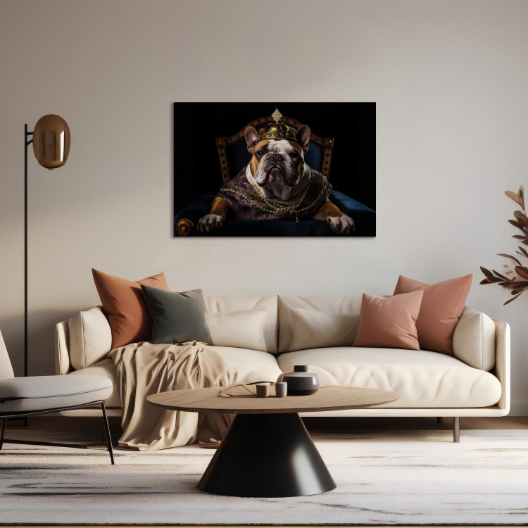 Canvas Print AI Dog English Bulldog - Animal Fantasy Portrait Wearing a Crown - Horizontal 150155 additionalImage 9